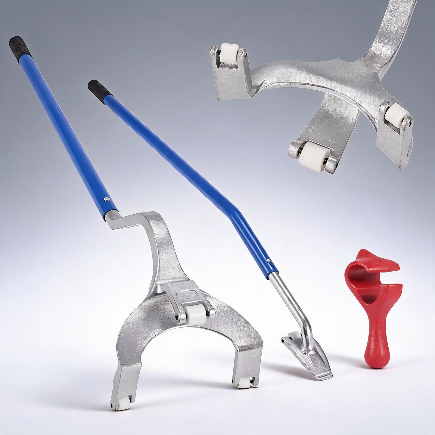 Tyre mount demount tool, 571-622 mm manual steel tyre changer mount demount removal tool, with bead keeper orange