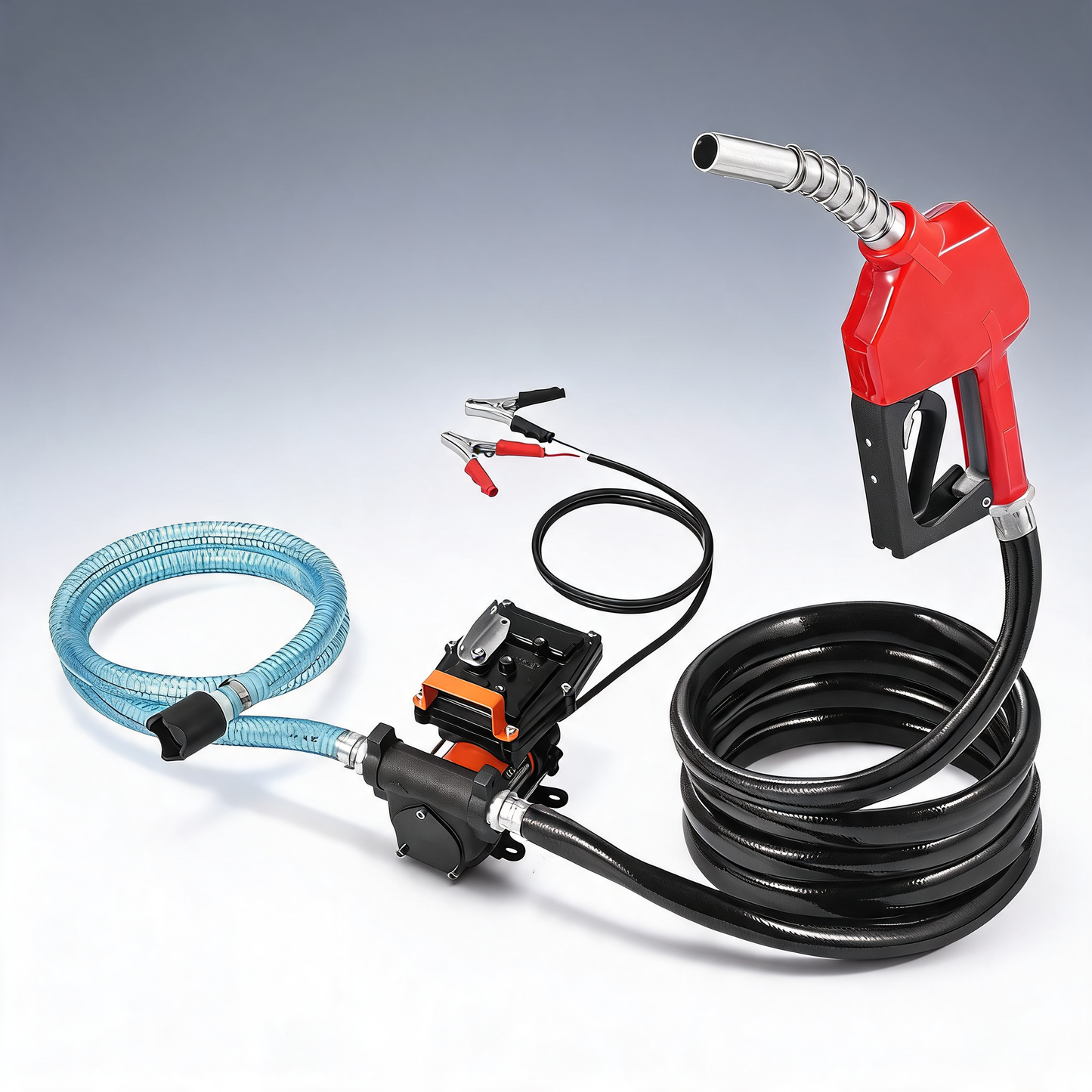Fuel transfer pump 12V 15 GPM 1/4 HP diesel pump with auto fuel nozzle