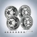Polished 19.5 10 lug wheel simulators stainless steel bolt kit hubcap kit fit for 2005-2020 Ford F450/F550 2WD