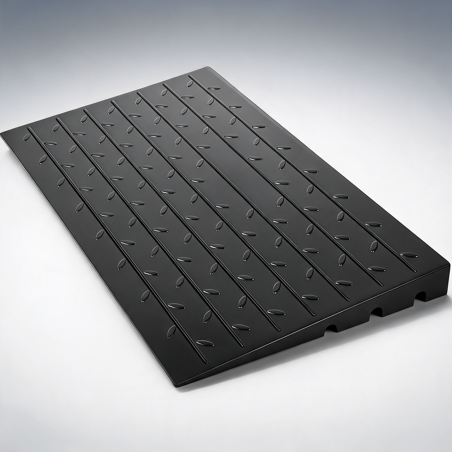 Rubber threshold ramp, 4 rise threshold ramp doorway, 3 channels cord cover rubber solid rated 2200 lbs