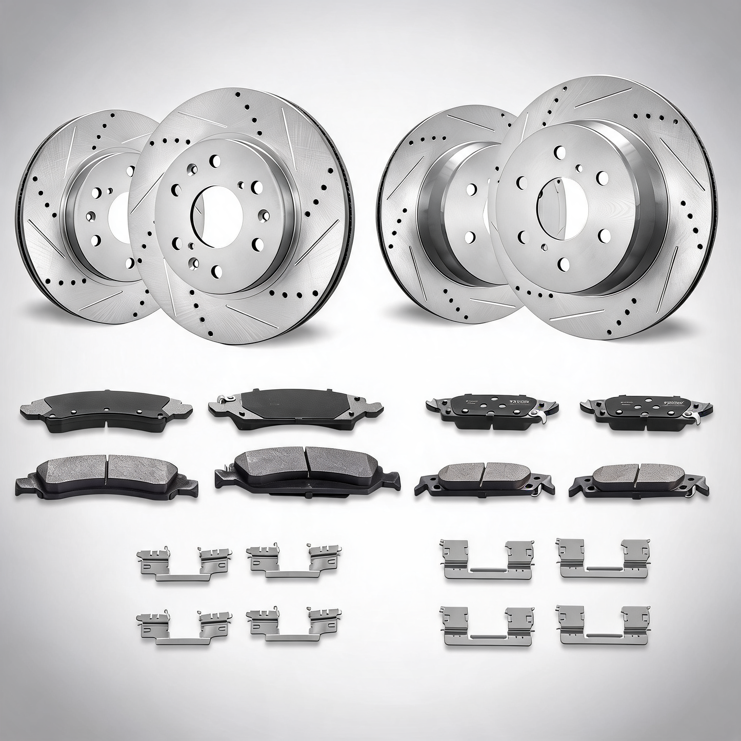 Front&Rear rotors disc brake pads kit for 14-18 Chevy Silverado Gmc Sierra 1500