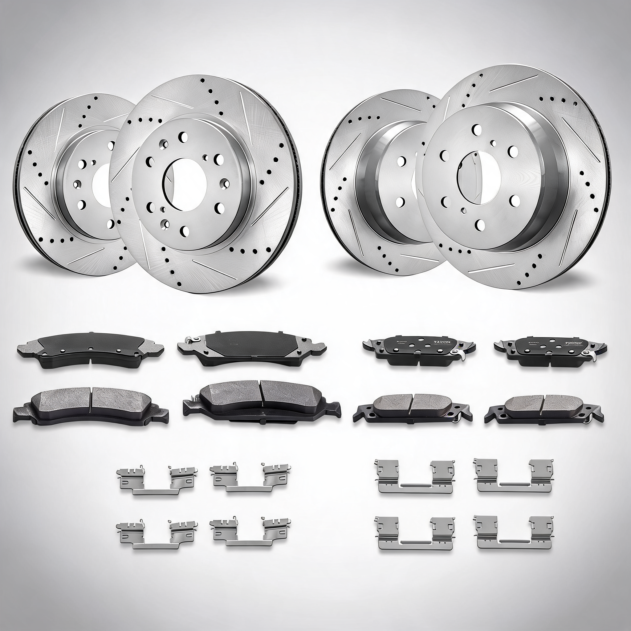 Front&Rear rotors disc brake pads kit for 14-18 Chevy Silverado Gmc Sierra 1500
