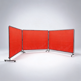 Welding screen with frame 3 panel 6 x 8 welding curtain screen 12 wheels