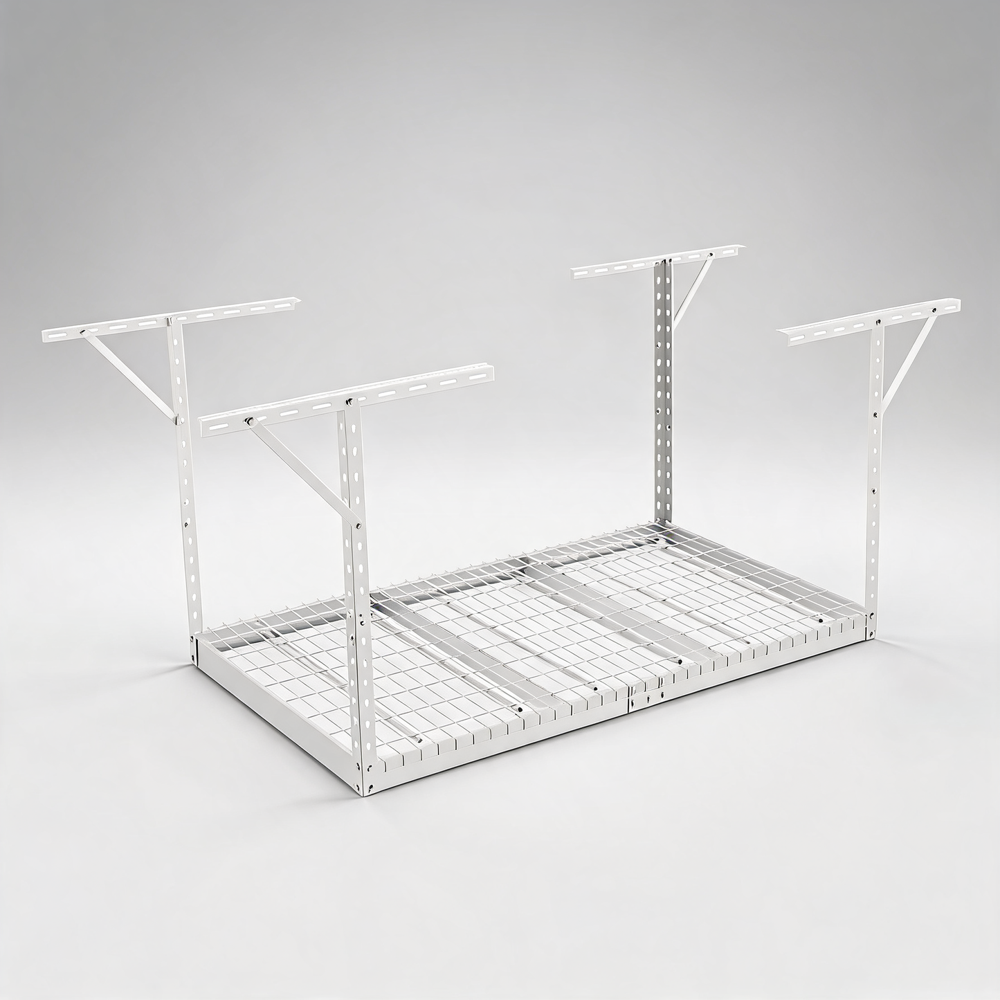 Overhead adjustable garage storage rack 36x72in ceiling rack 550lbs white