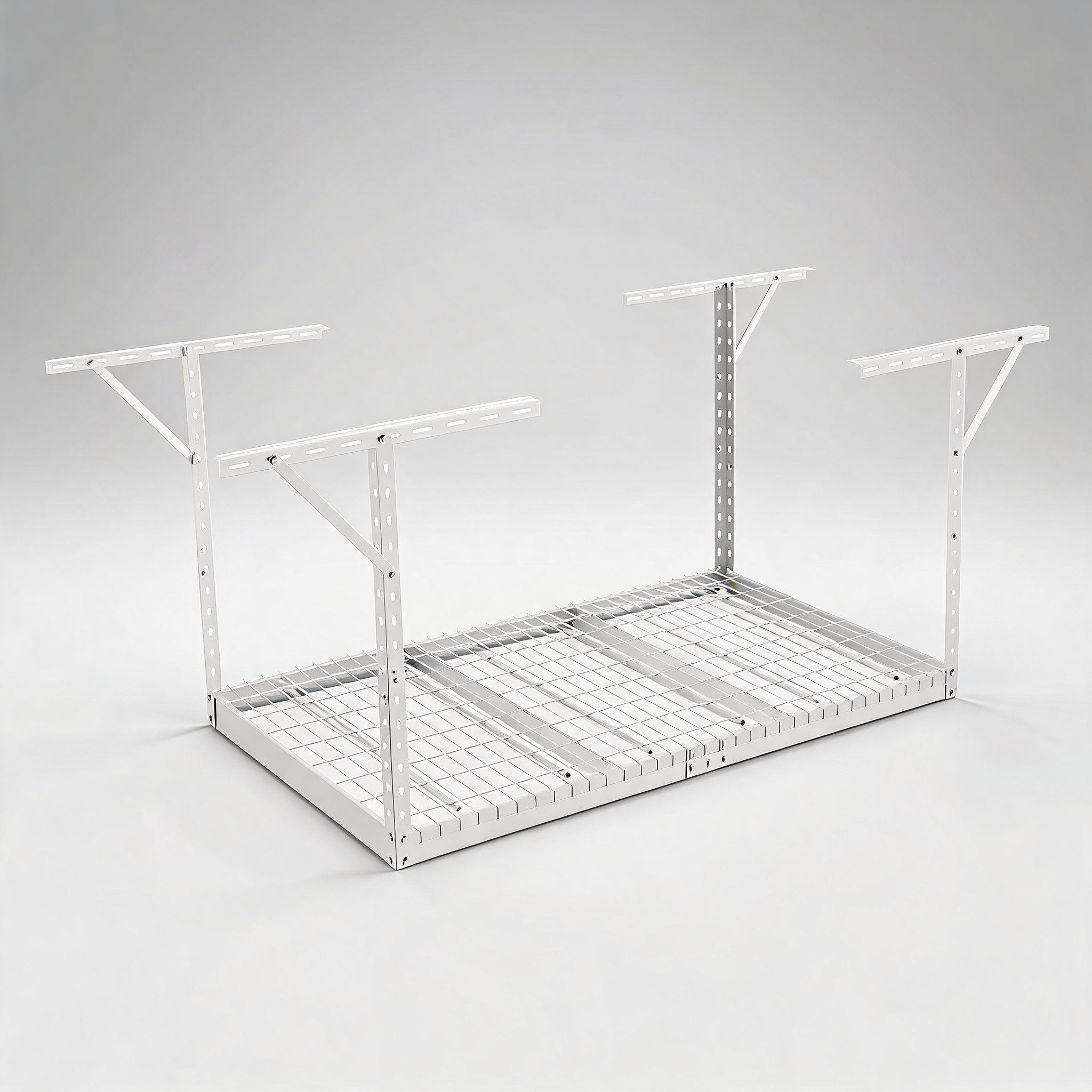 Overhead adjustable garage storage rack 36x72in ceiling rack 550lbs white