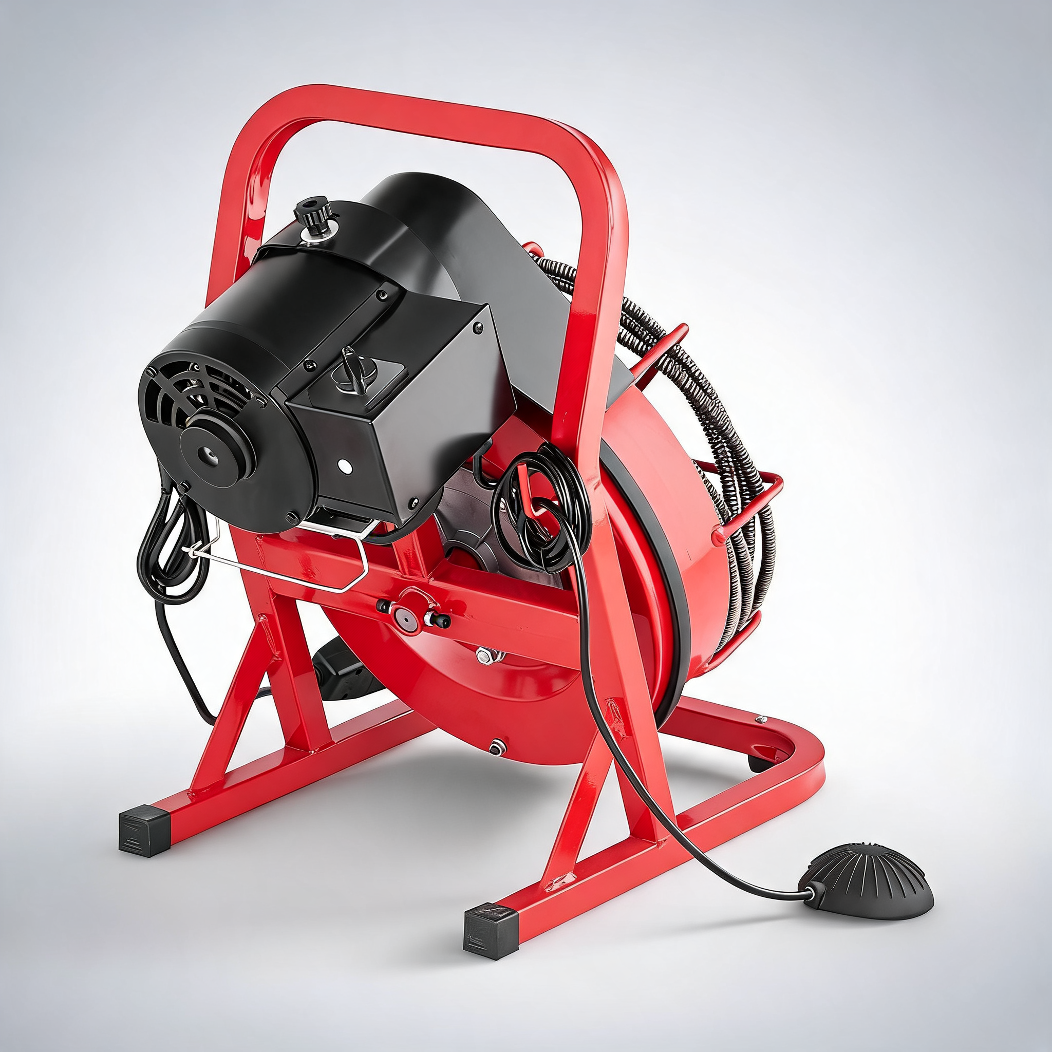 Drain cleaner machine drain auger 50FT x 3/8 inch manual feed & 4 cutters