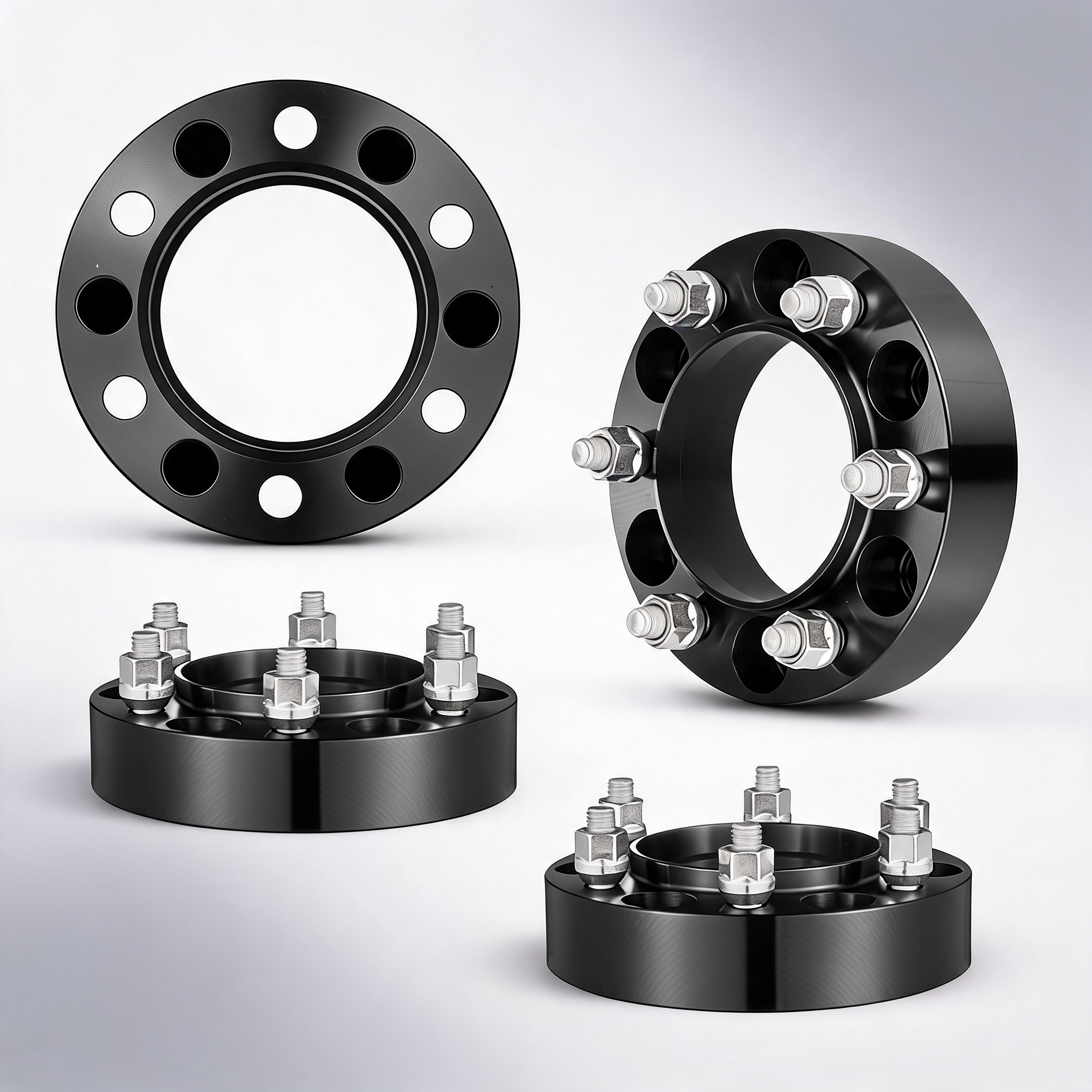 1.5 6x5.5 wheel spacers wheel adapters 6 lug forged spacer 4 PCS black