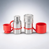 1/2 flat face hydraulic couplers 1/2 NPT skid steer couplers 2 dust caps