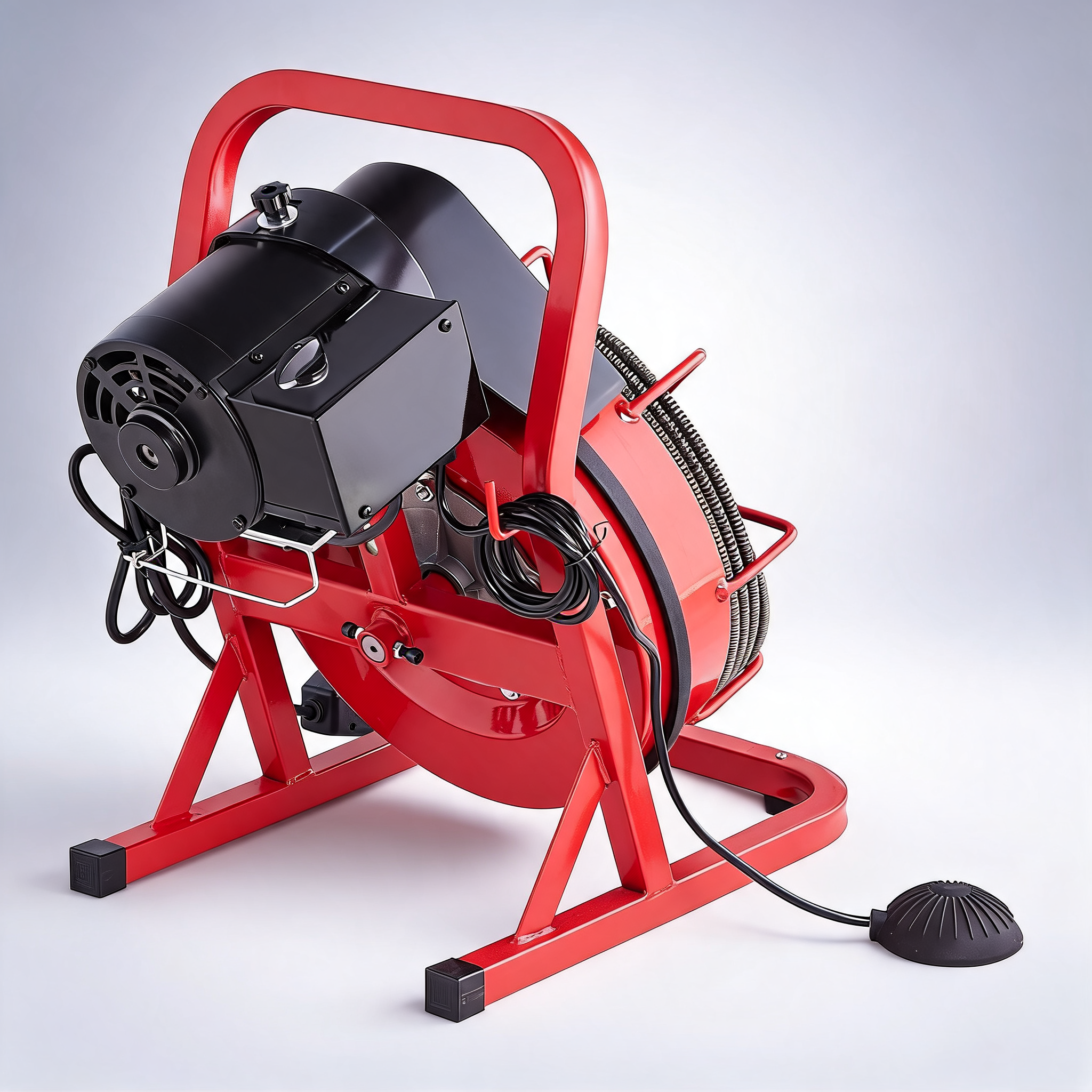 Drain cleaner machine drain auger 75FT x 3/8 inch manual feed & 4 cutters