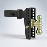 Adjustable trailer hitch, 203.2 mm drop & 165.1 mm rise hitch ball mount with 63.5 mm receiver, solid tube