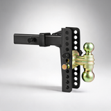 Adjustable trailer hitch 203.2 mm drop and 165.1 mm rise hitch ball mount with 50.8 mm receiver solid tube 6350 kg GTW tow