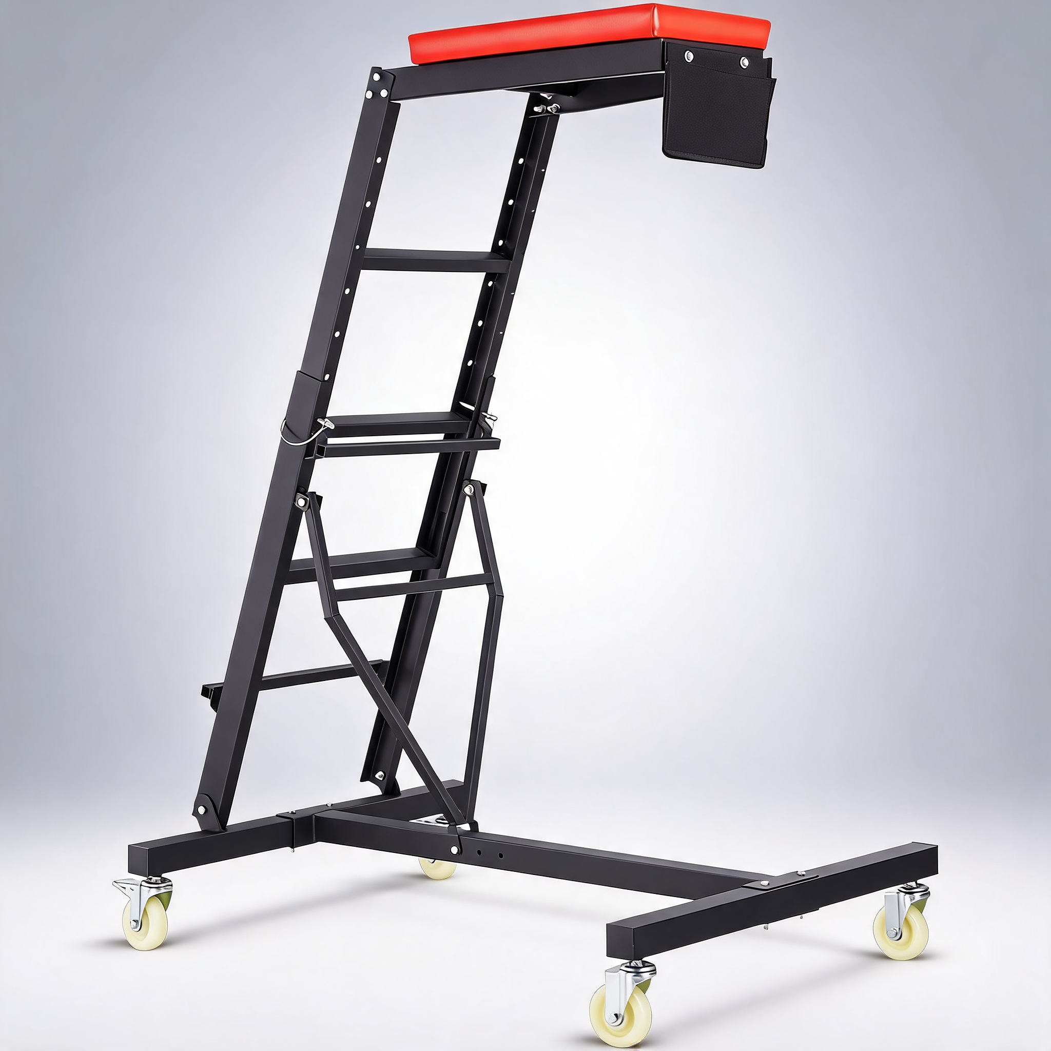 Top automotive creeper, engine creeper with adjustable height 45.7 to 66.3, 181.44KGS capacity, 4 swivel wheels