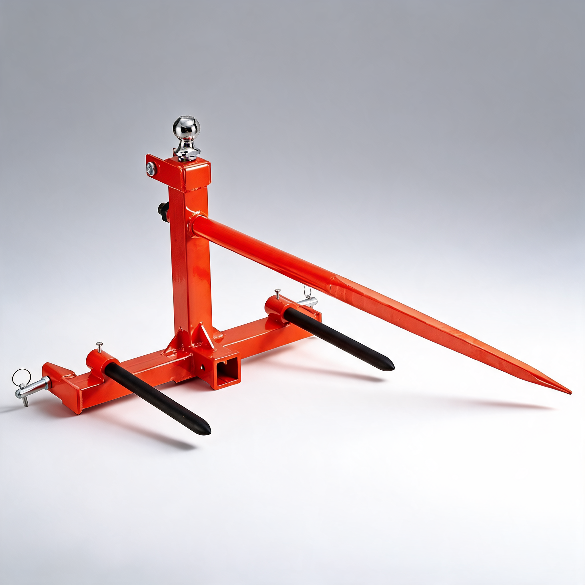 49 Inch hay spear bale spears 726kg loading capacity Three-Point hitch tractor attachment with 2pcs 17.5 inch stabilizer