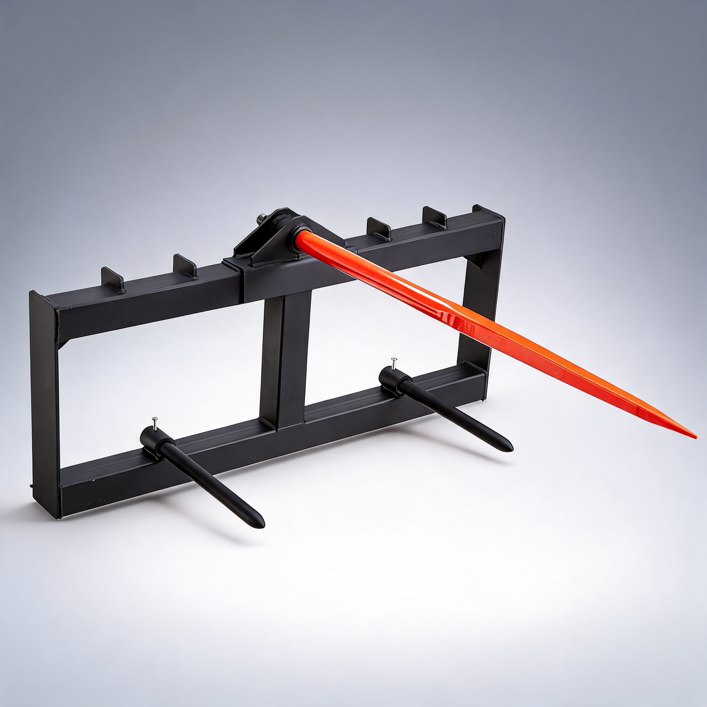 49 hay spear, bale spears 726kg loading capacity, skid steer loader tractor attachment with 2pcs stabilizer spears
