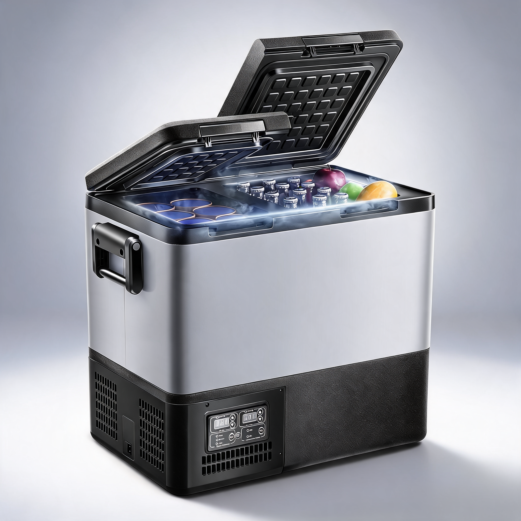 Portable car refrigerator freezer compressor 45L dual zone for car home