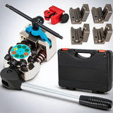 Brake line flaring tool, 45 degree single, double, and bubble flares for 3/16, 1/4, 5/16 and 3/8 tube size