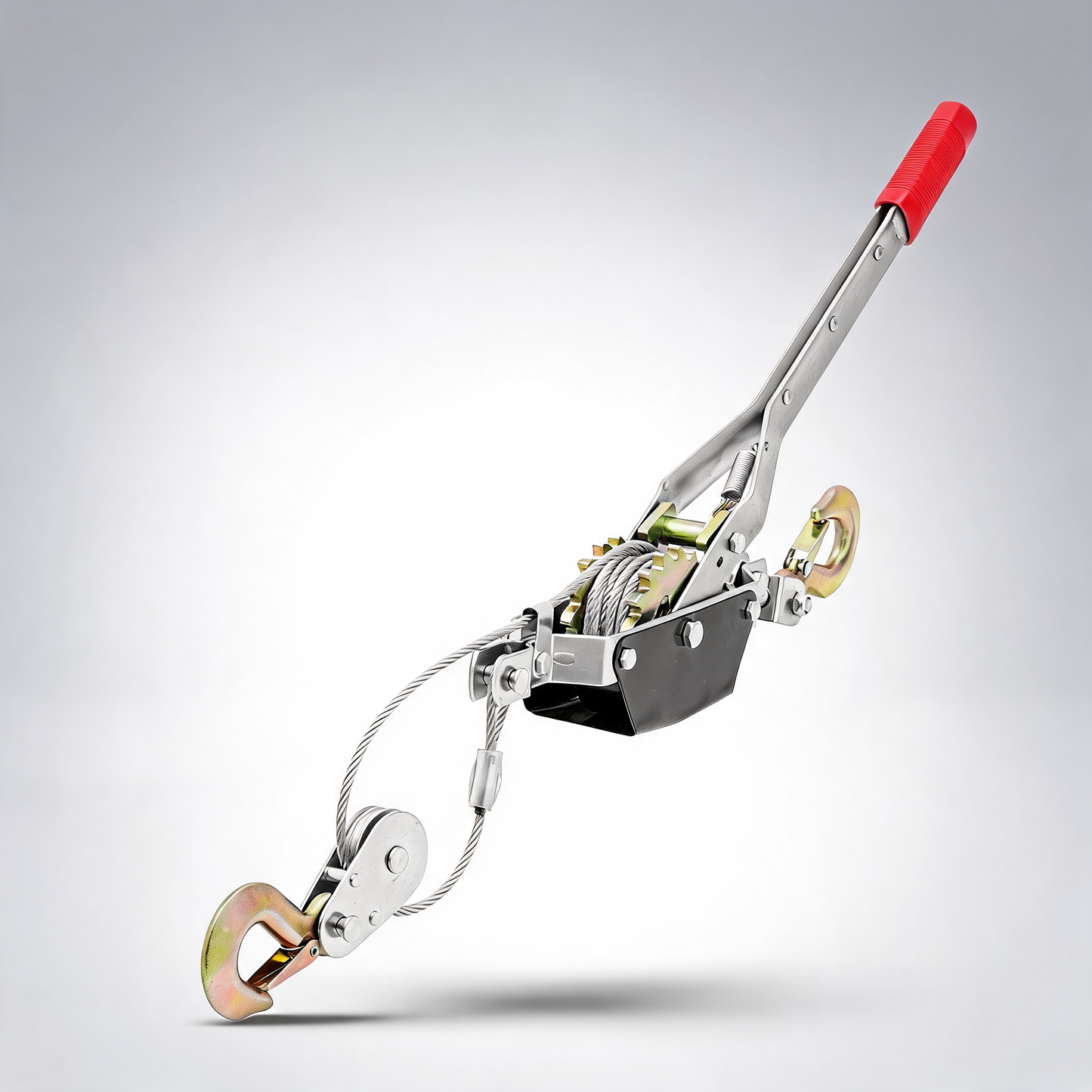 Power puller come along winch 2 ton 4409 lbs heavy duty pull hoist 2 hooks