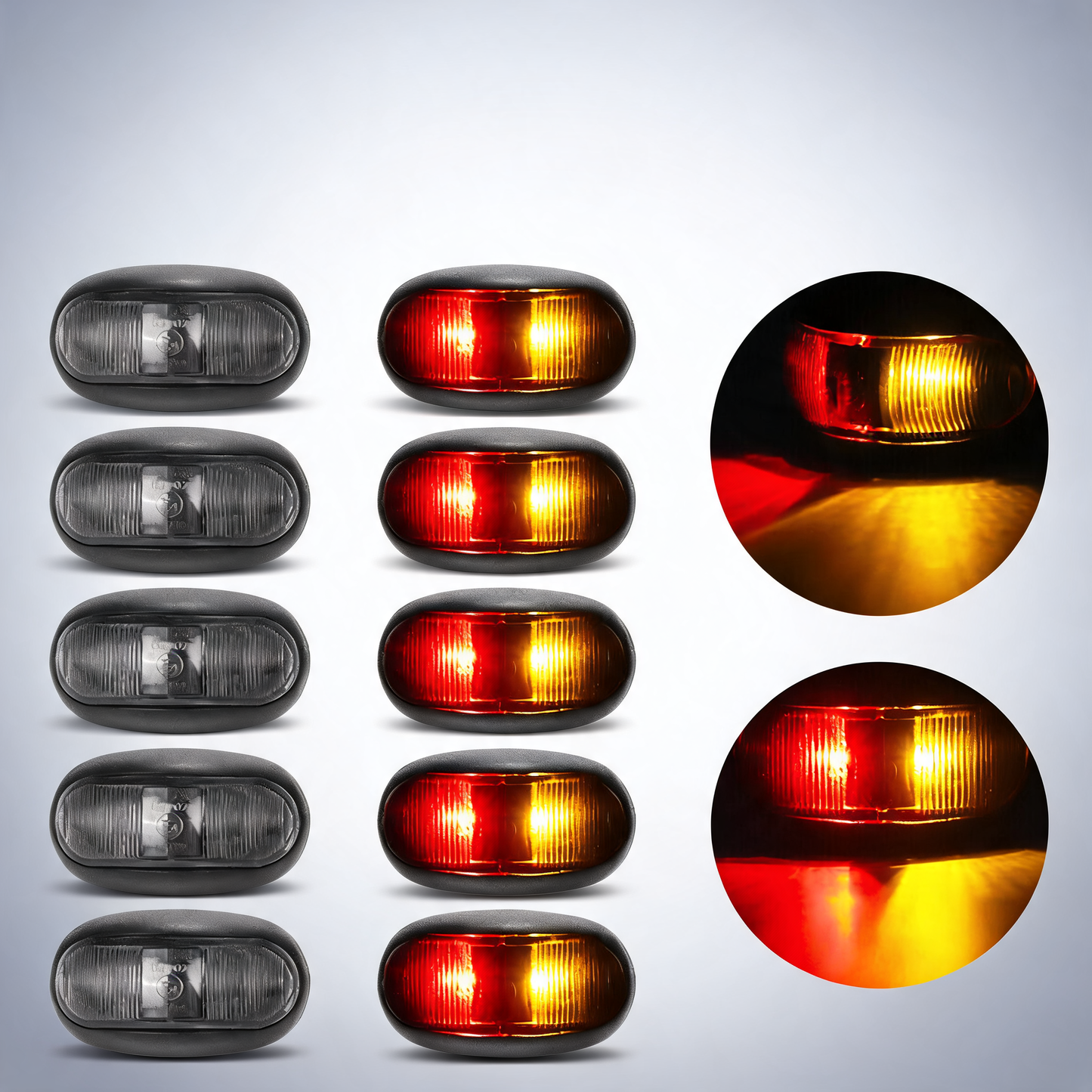 10X LED clearance lights amber red side marker lamp truck trailer caravan 12-24V