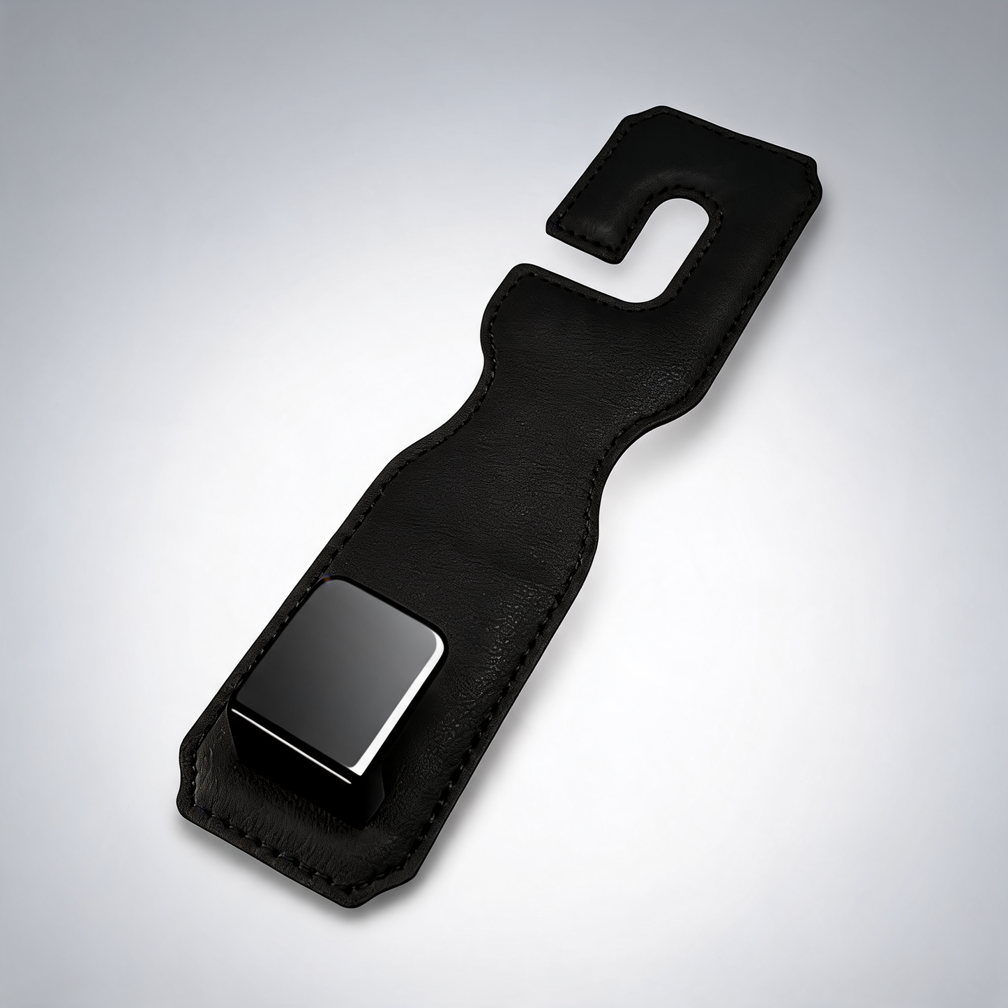 Black premium PU leather car headrest hooks set of 4 stylish seat back organiser hangers