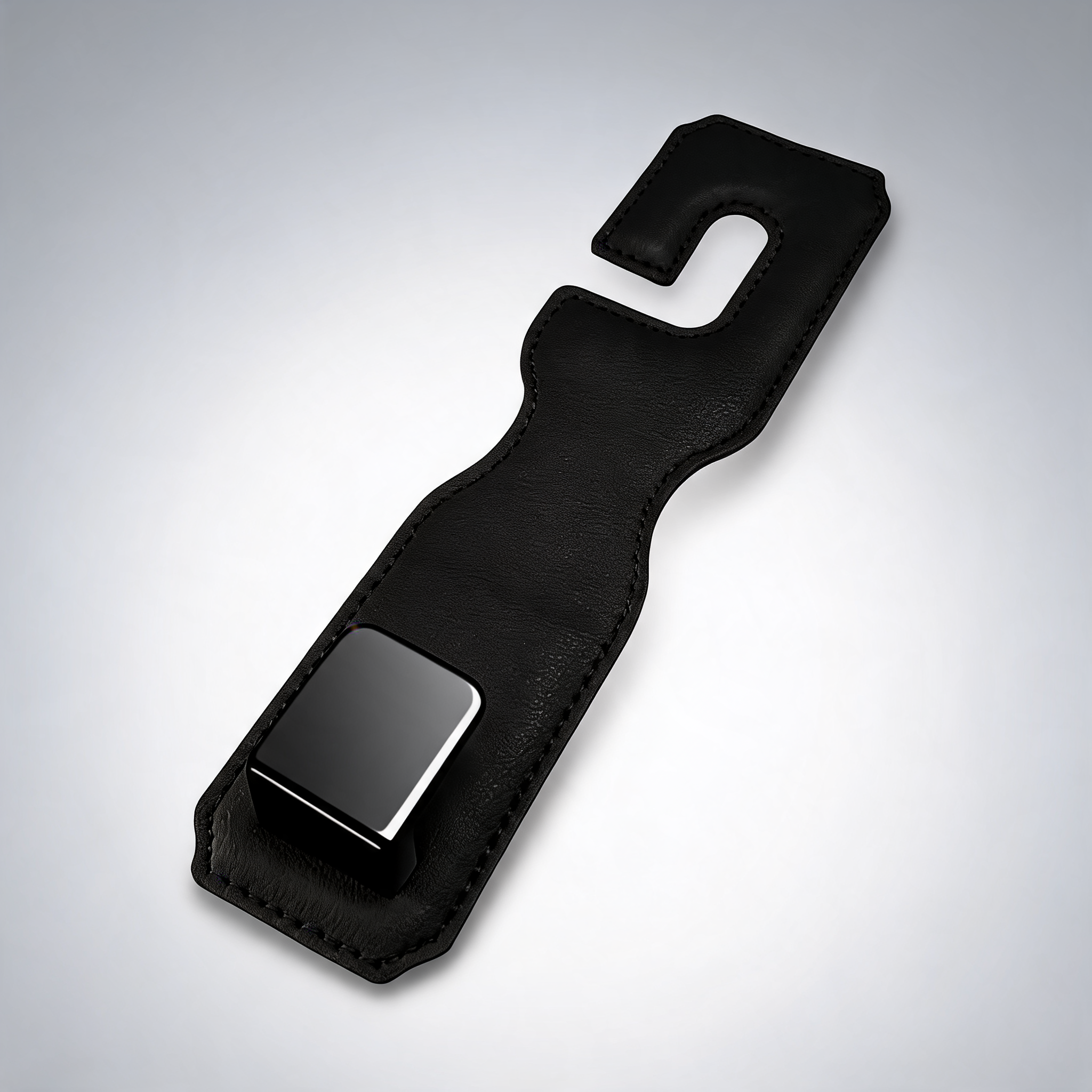 Black premium PU leather car headrest hooks set of 4 stylish seat back organiser hangers
