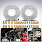 2 Packs 3/16 inch brake line kit 25Ft tube rolls zinc steel with 32 fittings new
