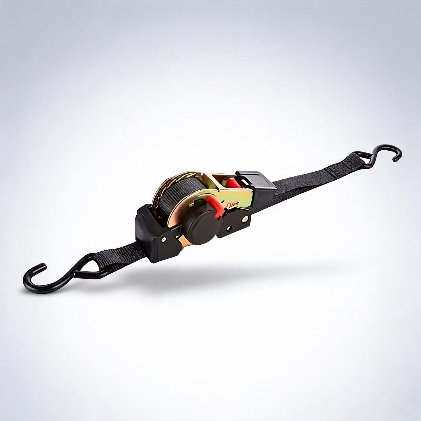 Quick release automatic heavy duty retractable ratchet tie down strap black 50mm x 4.5m