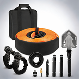X-BULL 4WD recovery kit snatch strap soft shackles folding shovel survival 4X4