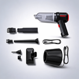 Black 3-in-1 car vacuum cleaner with blowing suction and dust extraction 2 x 2000mAh rechargeable batteries includes floor