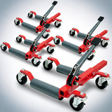 T-Rex 2360kg set of 4 vehicle positioning jacks mechanical ratcheting foot pedal wheel dolly for auto car moving