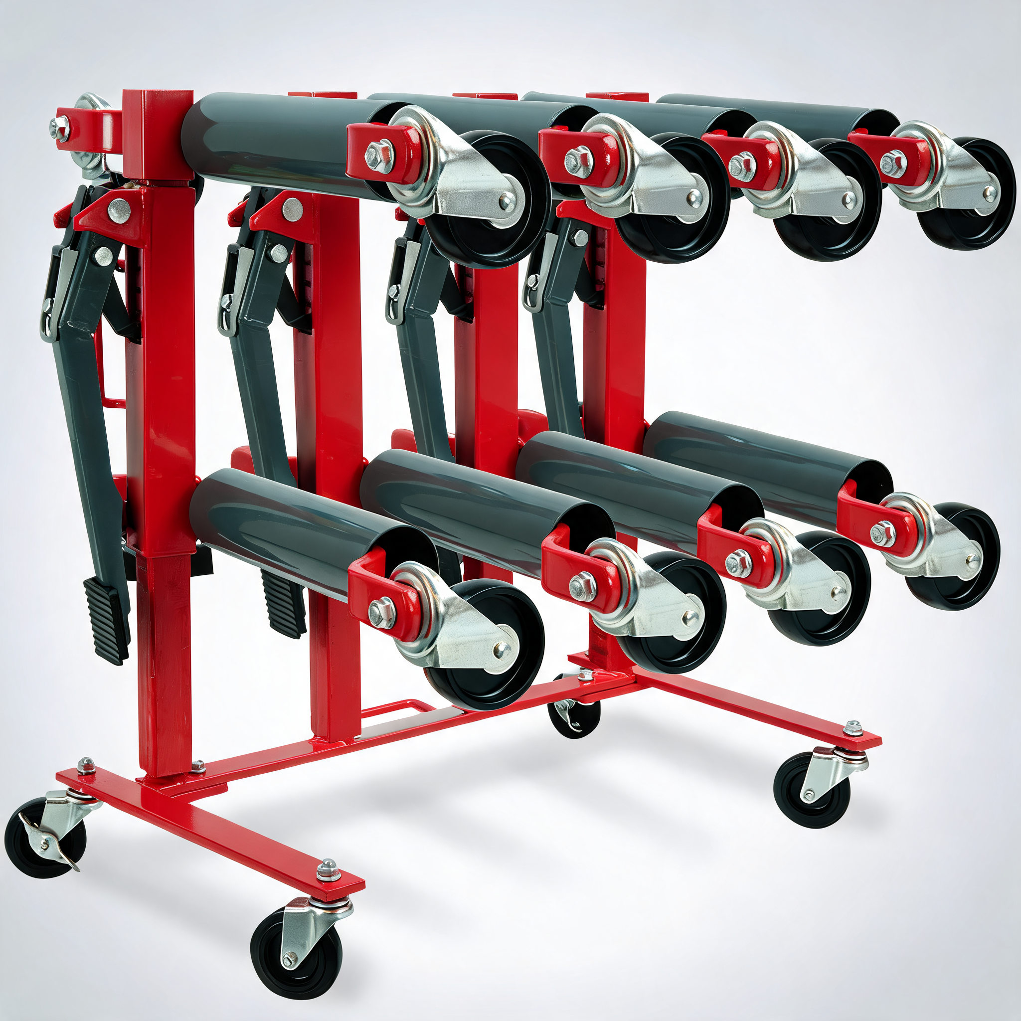 T-Rex 2360kg set of 4 vehicle positioning jacks with rack stand mechanical ratcheting foot pedal wheel dolly for auto car