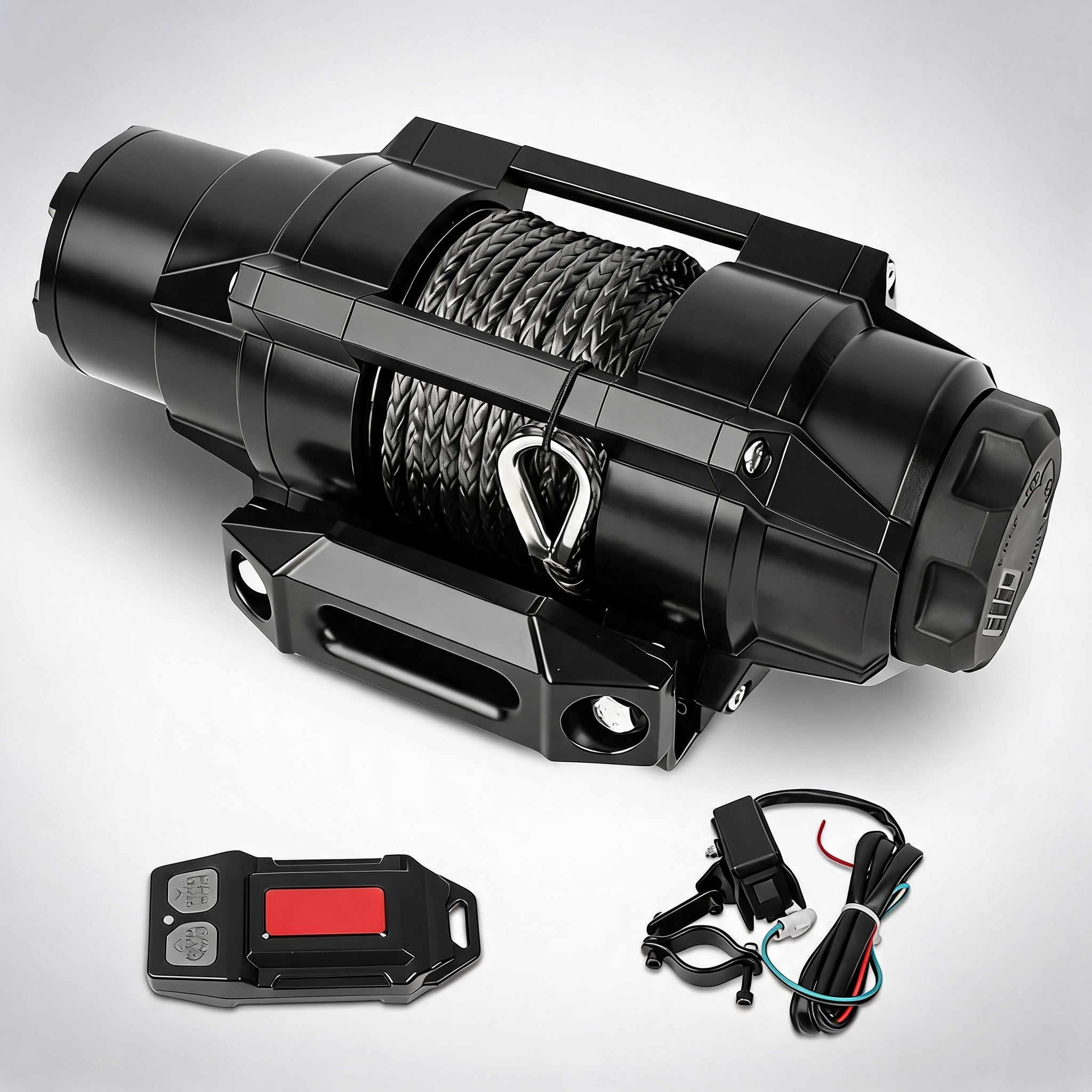 X-BULL 5000LBS electric winch 12V synthetic rope ATV UTV boat upgraded version