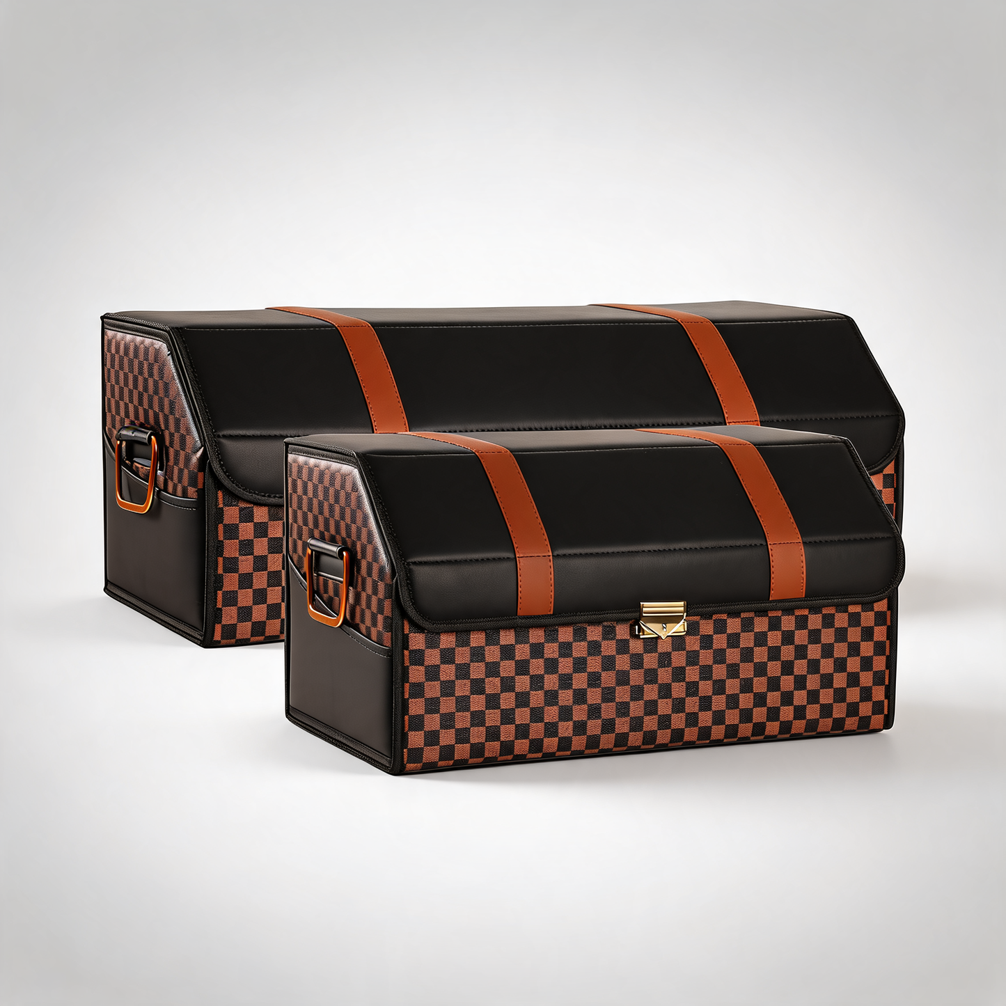Medium sized sporty and stylish foldable car trunk storage box large capacity insertable rear organiser