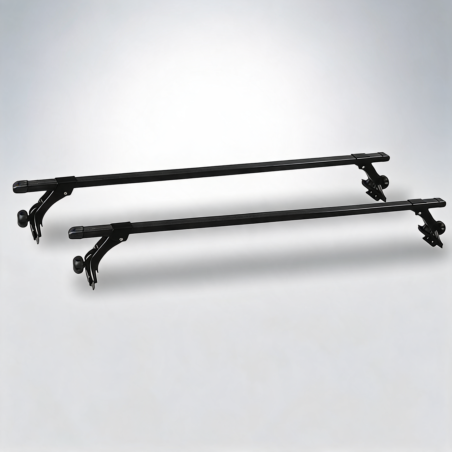 120Cm universal rain gutter car roof rack cross bars black adjustable brackets