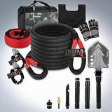 X-BULL snatch strap soft shackles kinetic recovery rope folding shovel survival