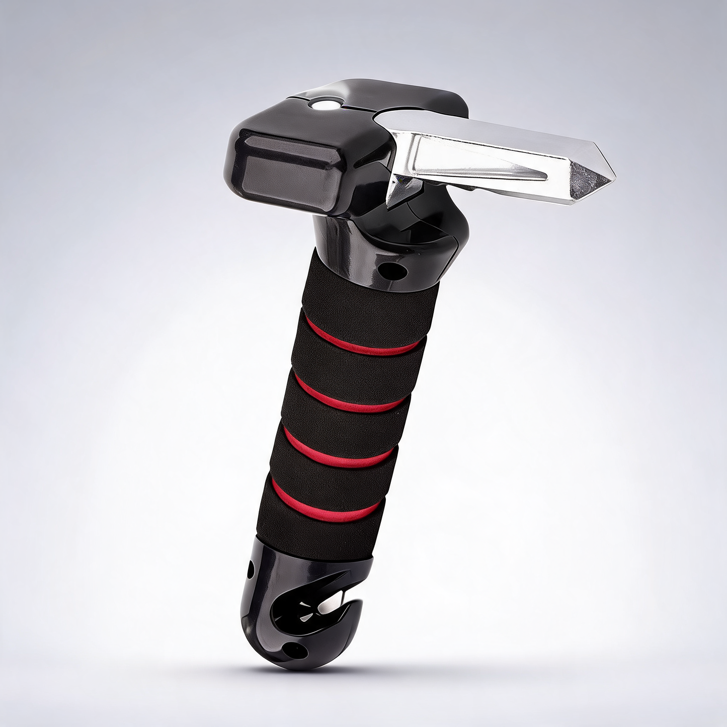 Red emergency car window breaker tool with LED flashlight compact safety Multi-Purpose
