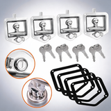4-Piece t handle locks tool box with keys stainless steel trailer camper truck