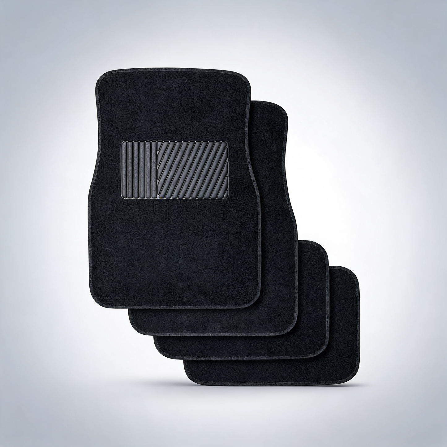 4Pcs car floor mats front rear rubber black universal fit carpet set heavy duty