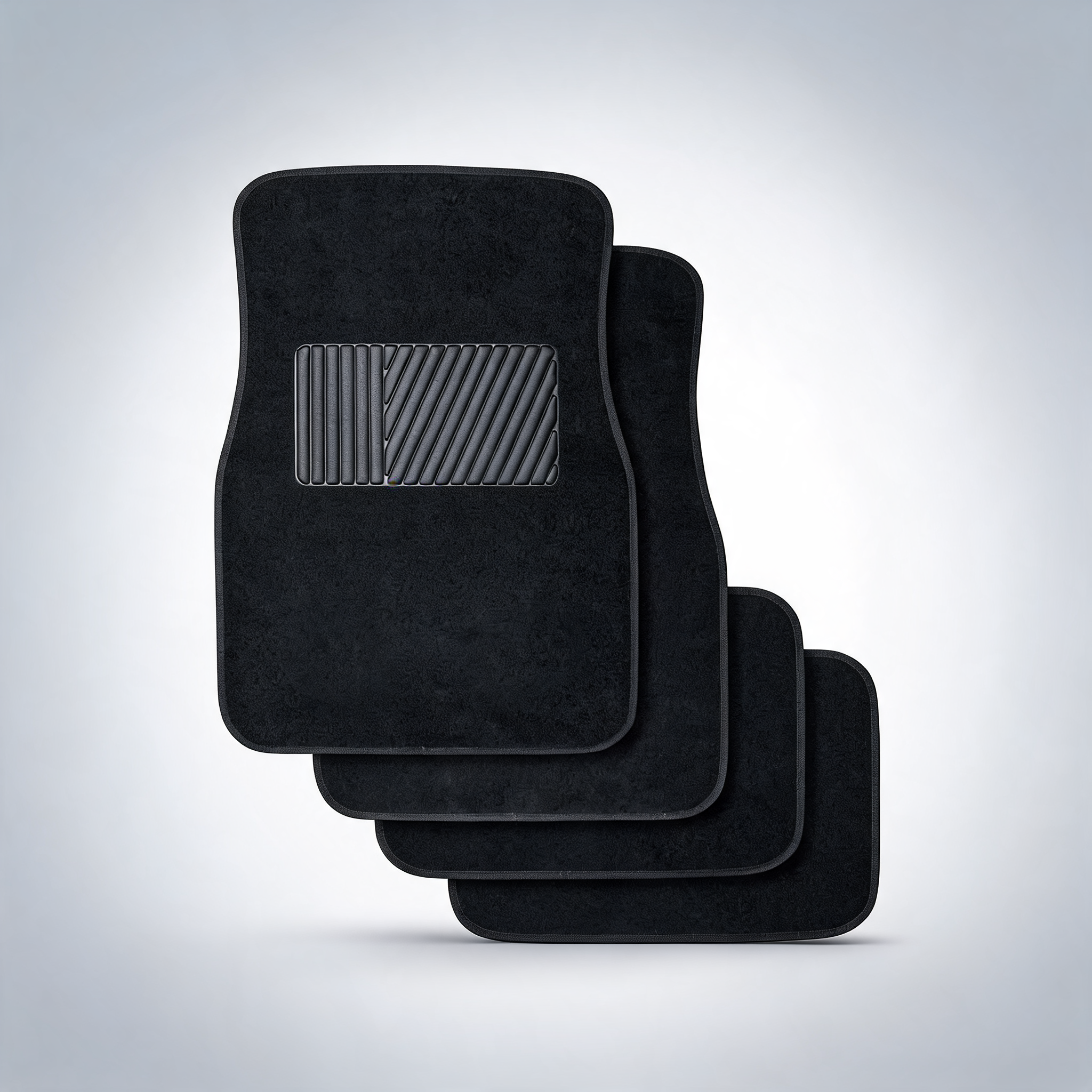 4Pcs car floor mats front rear rubber black universal fit carpet set heavy duty