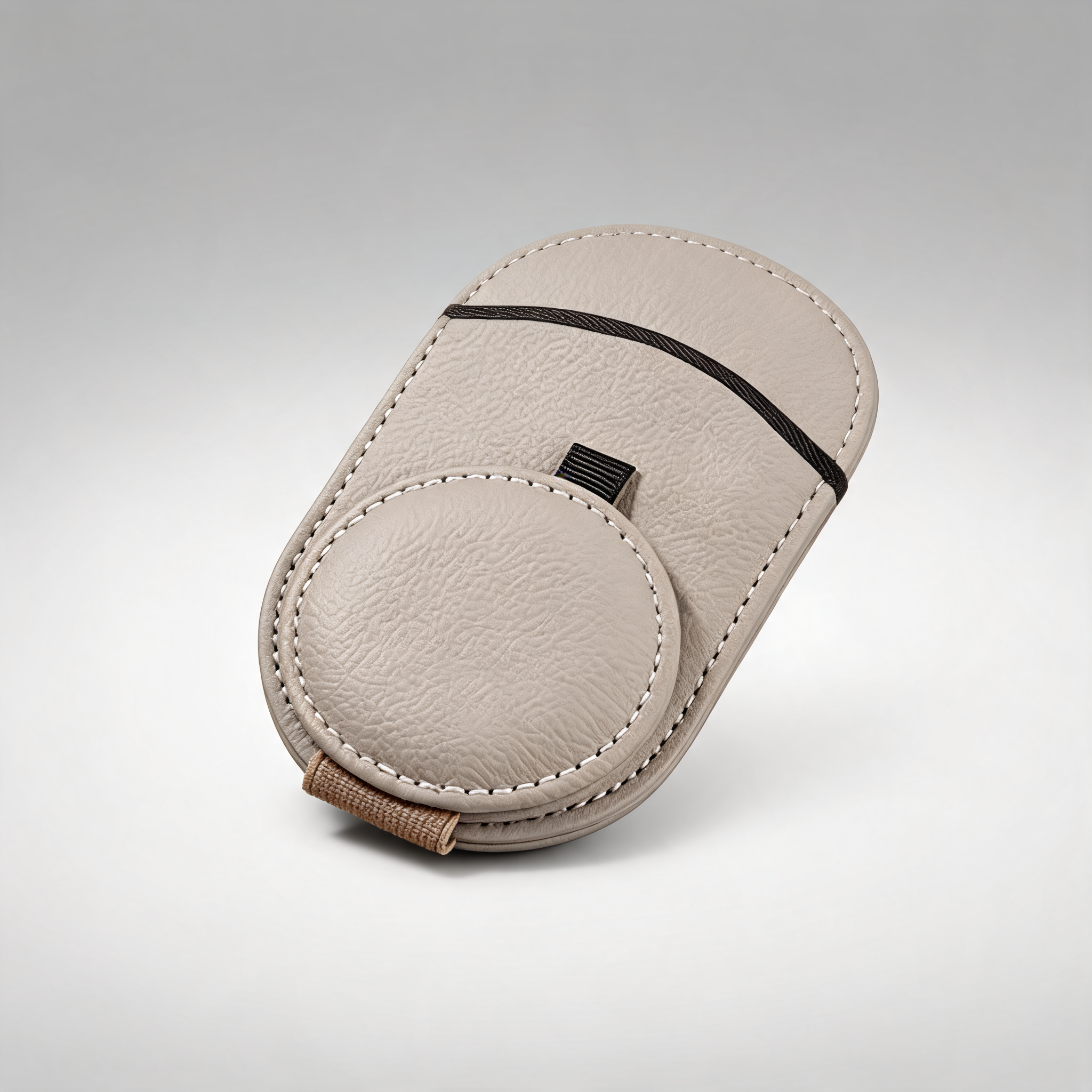 Beige multifunctional car sun visor glasses clip with card holder compact and convenient