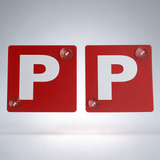2X red p plates suction probationary car window signs for VIC WA victoria and western australia