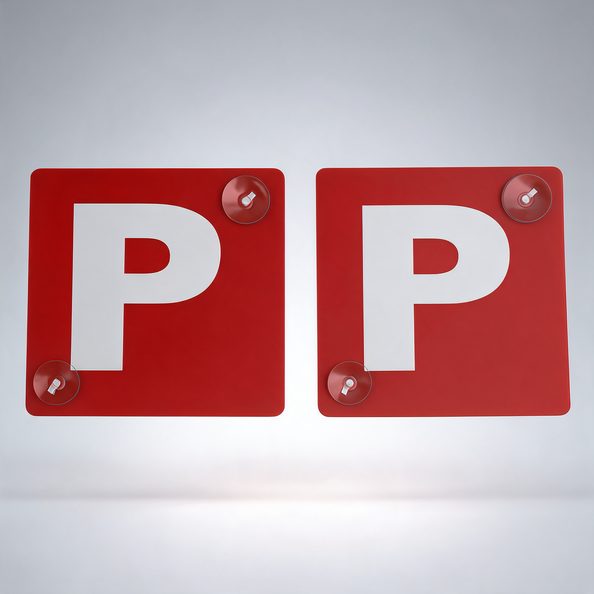 2X red p plates suction probationary car window signs for VIC WA victoria and western australia