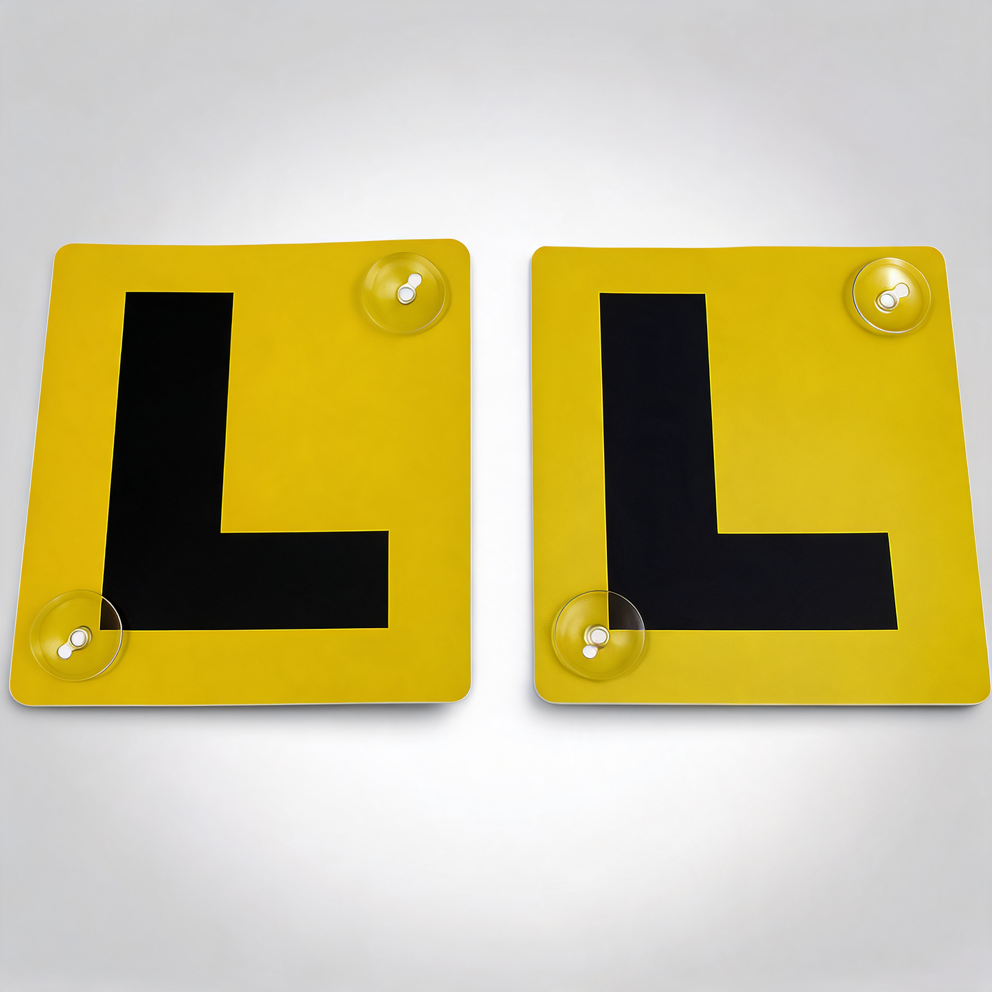 2X learner l plates suction car window signs in yellow black