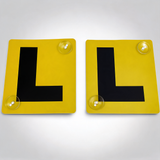 2X learner l plates suction car window signs in yellow black