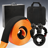 X-BULL 4WD recovery kit off road snatch strap soft shackles snatch block pulley