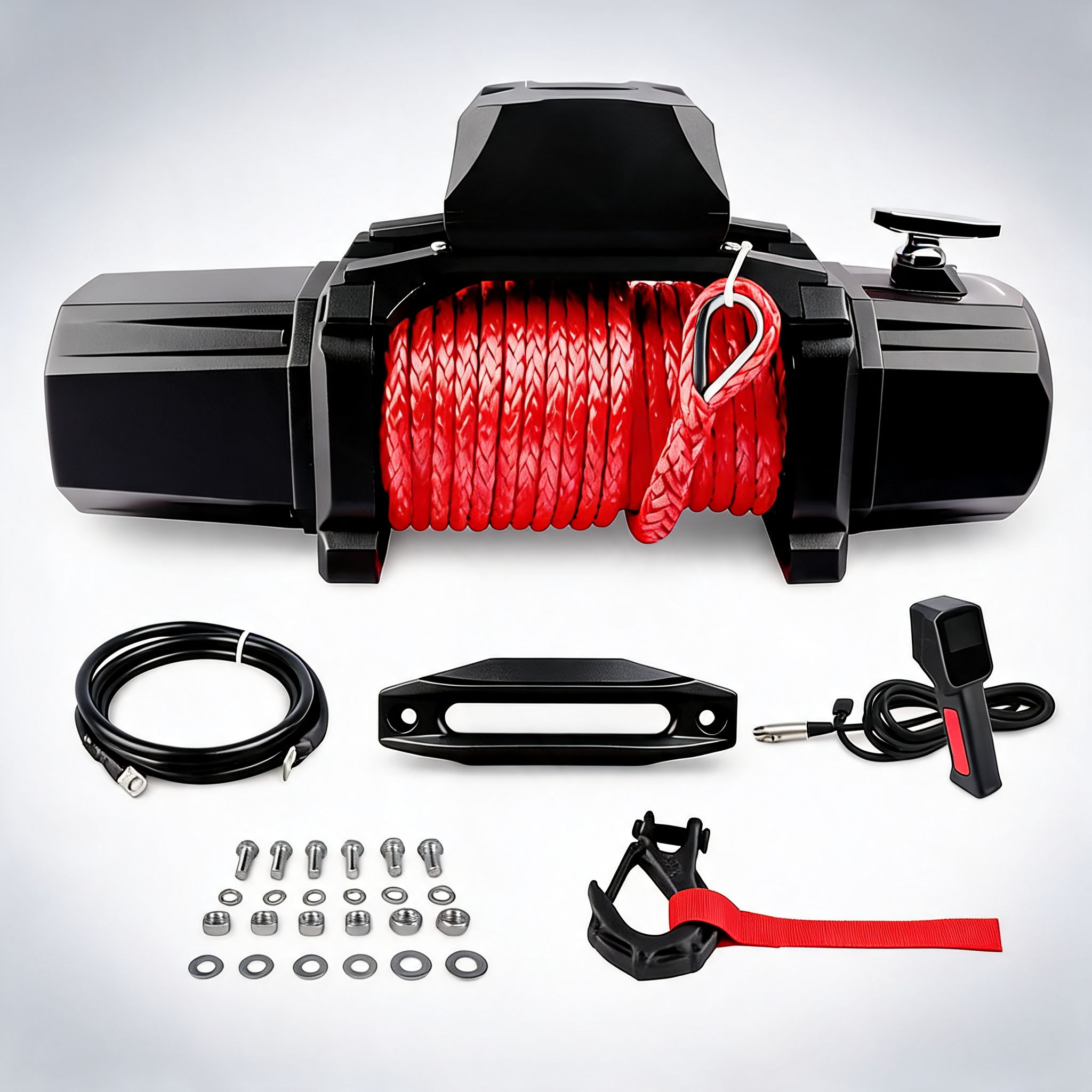 X-BULL electric winch 12V 14500LBS synthetic rope wireless remote 4WD 4X4 car trailer