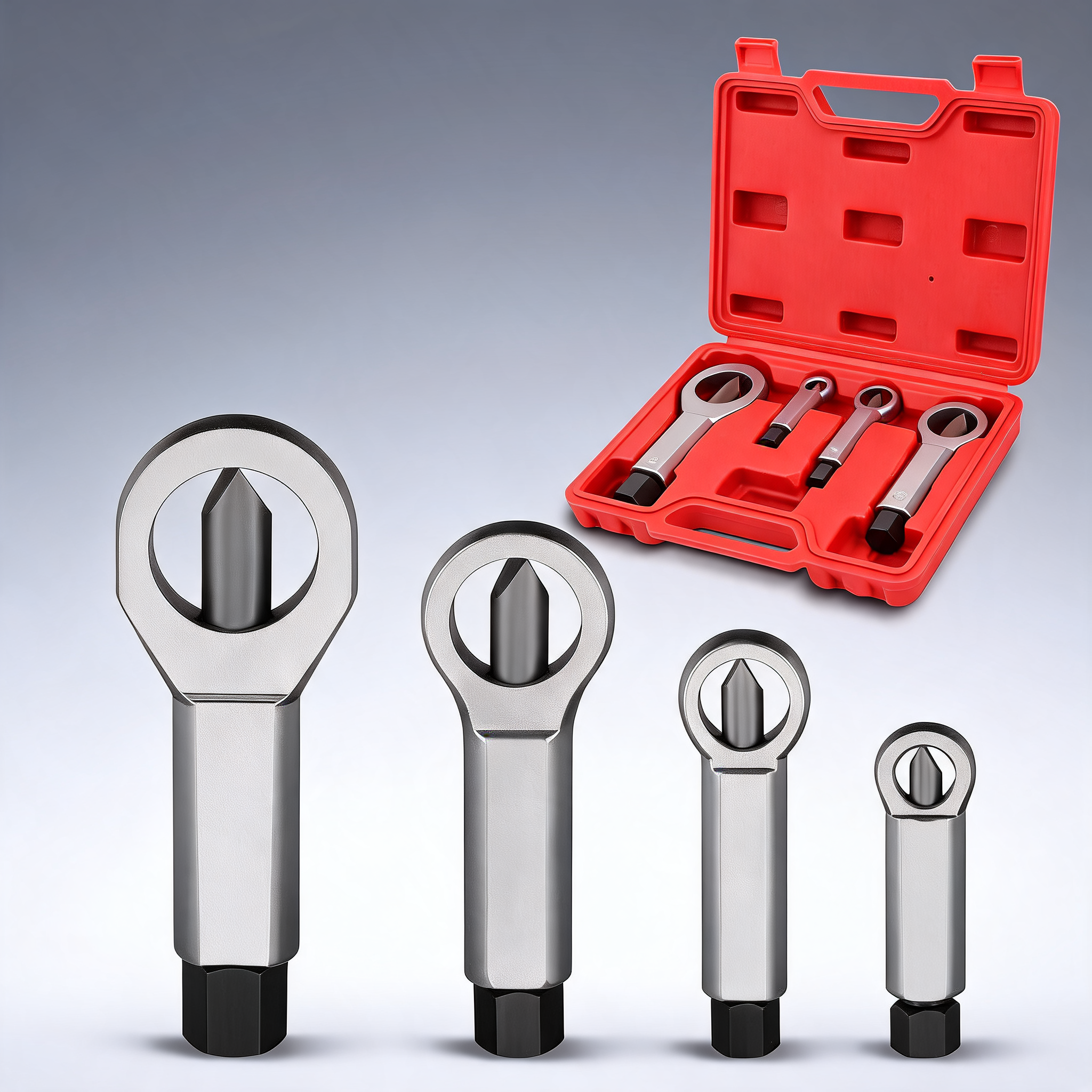 SEDY 4Pcs metal nut splitter kit pressure nut cracker remover extractor tool