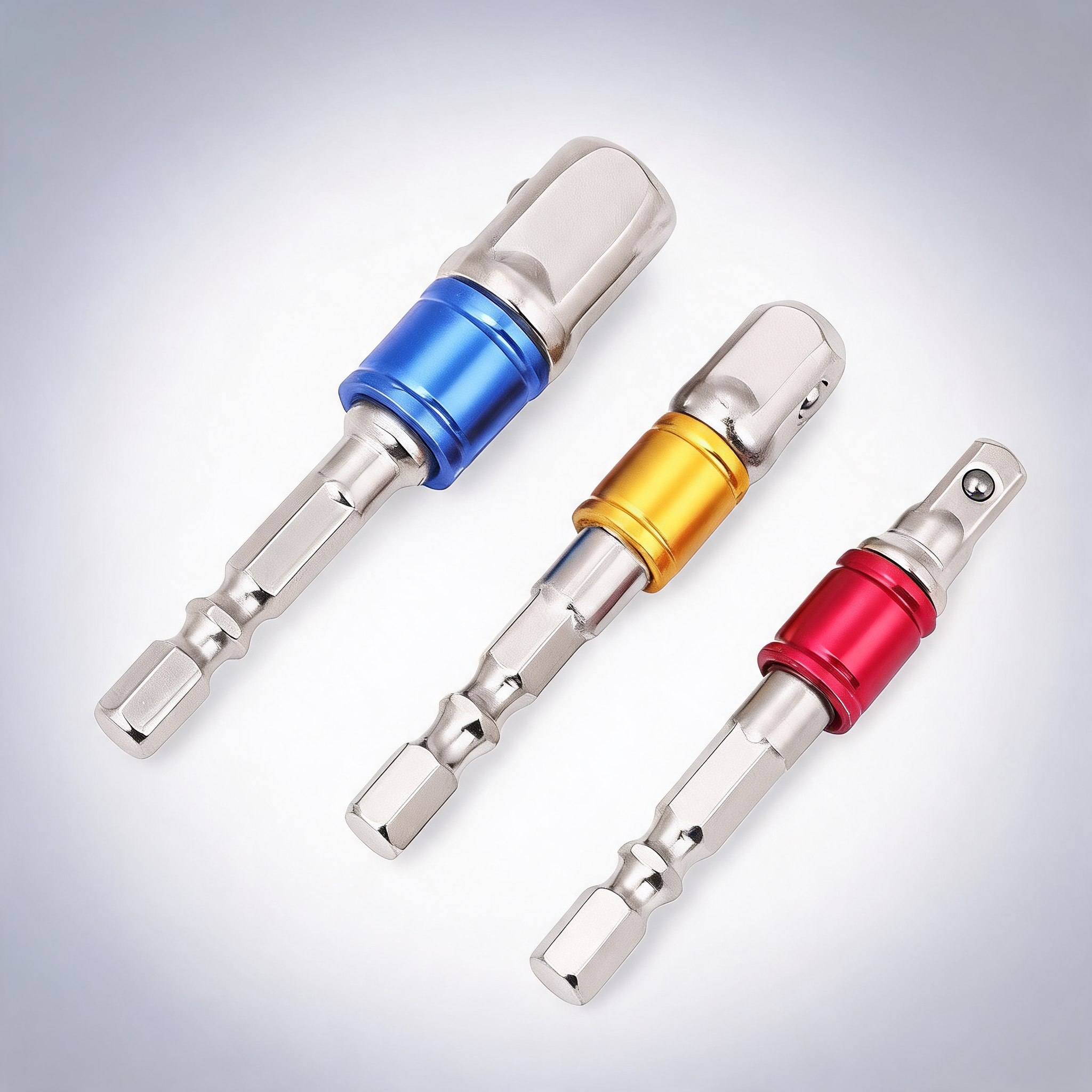 3pc socket bit adaptor set drill nut driver power extension bars 1/4in 3/8in 1/2in