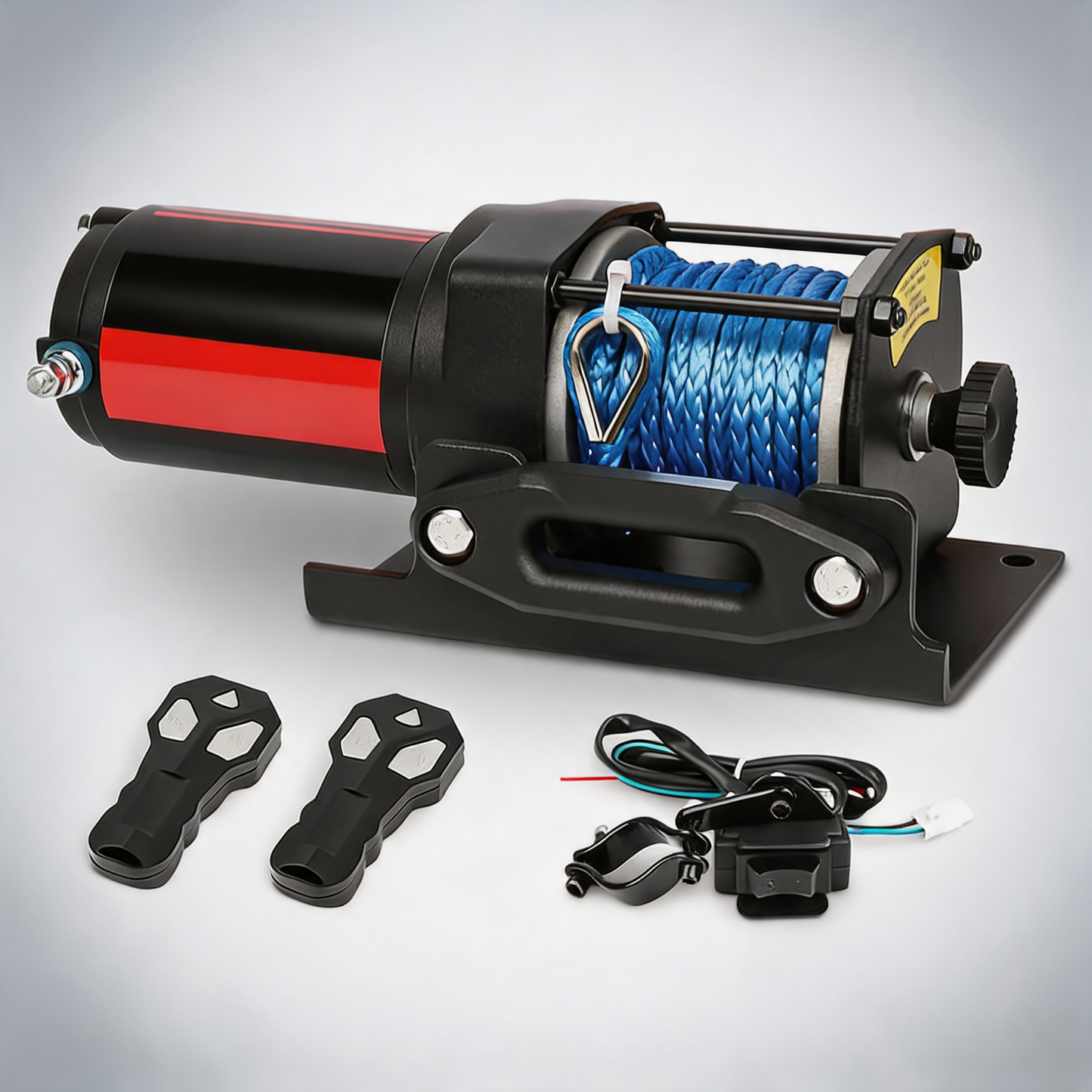 X-BULL 12V electric winch 3000LB ATV winch boat trailer winch synthetic rope