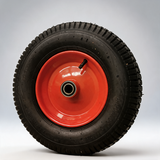 16 Inch red 16mm bore pneumatic tyre steel rim for hand trolley cart