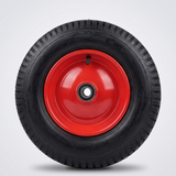 16 Inch red 25.4mm bore pneumatic tyre steel rim for hand trolley cart